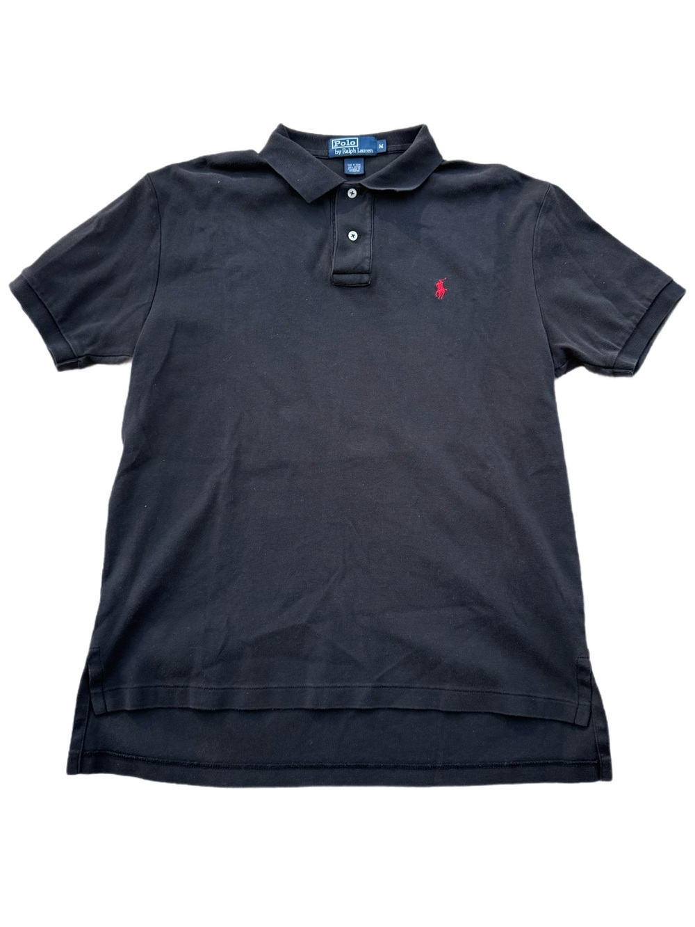 Ralph Lauren Black Polo with Red Pony Embroidery